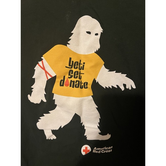 American Red Cross Yeti Shirt Mens L Green Tee Outdoor Athletic Donate Blood - Picture 9 of 12